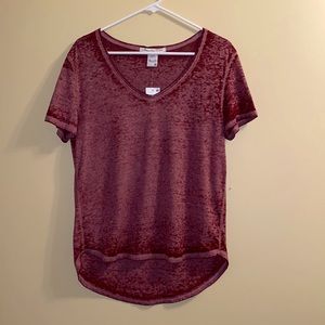 American Rag Distressed Burgundy Tee. Size Medium